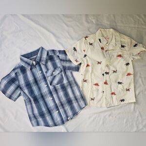 Set Of Two Short-Sleeve Button Down Shirts- Du Pareil Au Meme/Lucky Brand- 3T